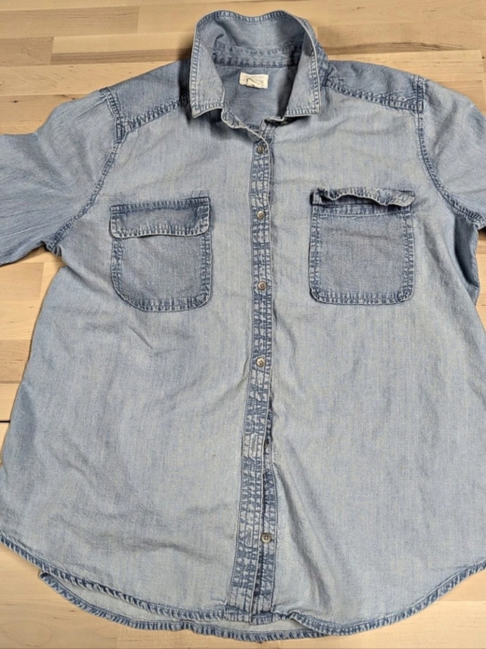 Calson Denim Button Down Shirt Blue XL